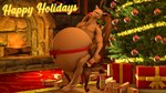 anthro belly bloated christmas_tree eggnog fake_nose holidays inflation liquid male overweight overweight_male plant red_nose ribbons solo tree fernkarrythewolf beastars christmas louis_(beastars) cervine deer mammal red_deer 16:9 3d_(artwork) digital_media_(artwork) hi_res source_filmmaker_(artwork) widescreen