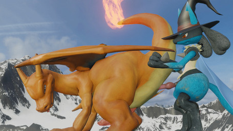anal anal_penetration animal_genitalia animal_penis anthro anthro_on_feral anthro_penetrating anthro_penetrating_feral bestiality butt canine_genitalia canine_penis cape clothing duo erection feral feral_penetrated fire flaming_tail genital_slit genitals hat headgear headwear knot larger_penetrated larger_sub magic_user male male/male male_on_anthro male_on_feral male_penetrated male_penetrating male_penetrating_male mountain penetration penile penile_penetration penis penis_in_ass sex size_difference submissive tail tail_grab thrusting topwear witch witch_hat henrycharizardboi mythology nintendo pokemon henry_(henrycharizardboi) canid canine charizard dragon generation_1_pokemon generation_4_pokemon lucario mammal mythological_creature mythological_scalie pokemon_(species) reptile scalie 16:9 3d_(artwork) 3d_animation animated character_request digital_media_(artwork) widescreen