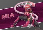 anthro breasts clothed clothing cosplay female food fruit fur green_eyes hair looking_at_viewer mask pink_body pink_hair plant simple_background solo strawberry azural_cobaltros mortal_kombat mia_(kelmachi) mileena domestic_cat felid feline felis mammal absurd_res hi_res