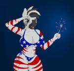 american_flag american_flag_bikini anthro anthrofied big_breasts bikini bodypaint breasts clothed clothing female fireworks flag flag_bikini flag_clothing flag_print flag_swimwear hair holidays looking_at_viewer navel paint print_bikini print_clothing print_swimwear side-tie_bikini simple_background smile solo string_bikini swimwear two-piece_swimsuit united_states_of_america stray_prey 4th_of_july hasbro my_little_pony fan_character equid equine horse mammal zebra 2018 digital_media_(artwork) hi_res