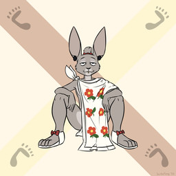 anthro arms_on_knees aztec aztec_clothing bottomwear cape clothing countershade_face countershade_legs countershade_thighs countershade_torso countershading earplugs facial_piercing flower footwear fur gold_(metal) gold_jewelry grey_body grey_fur hair historical historical_dress jewelry labret_piercing lip_piercing loincloth looking_at_viewer male mantle mesoamerican narrowed_eyes no_irises piercing plant sandals shoes simple_background sitting slim smile solo spread_legs spreading tied_hair scribefang ihuitl_(scribefang) cottontail_rabbit lagomorph leporid mammal rabbit 1:1 2025 digital_drawing_(artwork) digital_media_(artwork) flat_colors hi_res