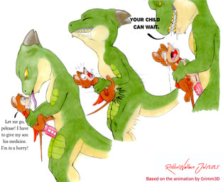 abuse anal anal_penetration anthro bodily_fluids brutality crying drooling duo extreme_size_difference female forced genitals green_body green_skin horn huge_penetration larger_male male male/female pain penetration penis rape saliva sex sharp_teeth simple_background size_difference smaller_female tears teeth text tongue white_background yellow_eyes robbiewallace don_bluth the_secret_of_nimh mrs._brisby mammal mouse murid murine rat rodent scalie 2025 absurd_res english_text hi_res