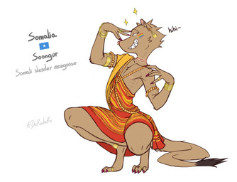 4_toes anklet anthro armlet beaded_jewelry beads biped bracelet brown_body brown_fur claws clothed clothed_anthro clothed_male clothing crouching digit_ring digitigrade ear_piercing ear_ring feet femboy finger_ring fur gem gold_(metal) gold_jewelry inner_ear_fluff jewelry lgbt_pride long_tail male male_anthro narrowed_eyes necklace nipple_piercing nipples pattern_clothing piercing pride_color_flag pride_colors rainbow_flag rainbow_pride_flag rainbow_symbol ring ring_piercing sharp_teeth simple_background smile solo somalia somalia_flag sparkles striped_clothing stripes tail tail_tuft teeth text toe_claws toe_ring toes toothy_smile tuft twitter_handle white_background nekodoiko countryhumans somalia_(country_humans) countryhuman herpestid mammal mongoose slender_mongoose 2025 digital_media_(artwork) english_text signature species_name