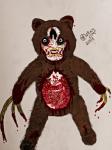 blood bodily_fluids claws gore nightmare_fuel paws scary solo teeth toy redflingfox bear mammal 3:4 traditional_media_(artwork)