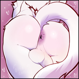 anthro anus balls big_butt black_border border butt butt_focus candy dessert excited_for_sex food fur genitals loose_anus male marshmallow pink_anus pink_butt presenting presenting_hindquarters rear_view seductive shaking shivering solo tattoo thick_thighs tramp_stamp white_body white_fur olliecomics marsh_(marshdacat) felid feline mammal 1:1 absurd_res hi_res