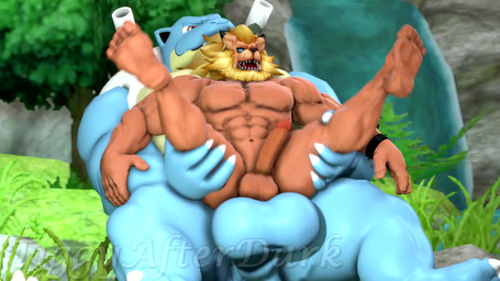 abs anal anal_penetration anthro anthro_on_anthro ball_size_difference balls balls_deep balls_touching big_balls big_penis blue_body blue_eyes bodily_fluids bouncing_balls bouncing_belly cannon cum cum_in_ass cum_inflation cum_inside cum_while_penetrated cumshot dominant duo ear_piercing ear_ring ejaculation erection eye_roll fade_to_black feet genital_fluids genitals glans huge_balls huge_penis humanoid_genitalia humanoid_penis inflation interspecies larger_anthro larger_dom larger_male laugh legs_up male male/male male_anthro mismatched_genitalia mismatched_humanoid_penis mismatched_penis moan musclegut muscular muscular_anthro muscular_male navel nelson_pose nipples nude orange_body outside_sex pecs penetration penis penis_size_difference piercing pokemorph ranged_weapon red_eyes ring_piercing roaring sex sitting size_difference smaller_anthro smaller_male smaller_penetrated soles spread_legs spreading thick_thighs toes vein veiny_penis waterfall weapon sound_warning tigura kabalmystic_(modeler) bandai_namco digimon nintendo pokemon blastoise digimon_(species) felid generation_1_pokemon leomon lion mammal pantherine pokemon_(species) reptile scalie turtle 16:9 2026 3d_(artwork) 3d_animation animated crossover digital_media_(artwork) hi_res high_framerate short_playtime sound source_filmmaker_(artwork) video widescreen