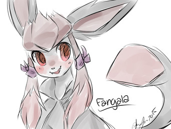 female feral solo freeze-pop88 nintendo pokemon fan_character eeveelution generation_4_pokemon glaceon pokemon_(species) vampire 4:3 hi_res sketch