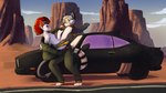 arizona blue_eyes breasts car carrying_another carrying_partner clothing duo female fur furgonomics furry-specific_piercing hair highlights_(coloring) horn jacket landscape male nipples orange_body orange_fur orange_highlights outside piercing prosthetic prosthetic_arm prosthetic_limb pubes purple_eyes red_hair scales scarf scenery small_breasts spade_tail tail tail_piercing topwear undressing unzipped vehicle white_body white_fur yellow_body yellow_fur zipper feretta aikaterine djonin canid canine demon felid feline fox mammal pantherine tiger 16:9 digital_media_(artwork) hi_res shaded widescreen