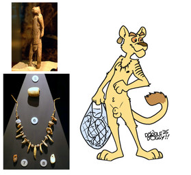 animal_genitalia anthro balls biped fully_sheathed genitals male male_anthro plantigrade sheath solo toony doodledoggy lion-man_of_hohlenstein-stadel aquatic felid fish lion mammal pantherine hi_res reference_image