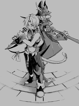 3_toes accessory ambiguous_gender anthro armor arms_bent biped bottomwear claws closed_smile clothed clothed_ambiguous clothed_anthro clothed_humanoid clothed_male clothing coat cravat dagger digitigrade duo eyebrows feet footwear fully_clothed fully_clothed_ambiguous fully_clothed_anthro fully_clothed_humanoid fully_clothed_male furgonomics hair headgear helmet holding_dagger holding_melee_weapon holding_object holding_polearm holding_spear holding_weapon kemono looking_aside male male_humanoid melee_weapon mouth_closed pants plantigrade polearm pose shirt shirt_cuffs shoes short_hair sleeveless_shirt smile snout spear standing tail tail_accessory toe_claws toeless_legwear toes topwear weapon uni-6 final_fantasy final_fantasy_ix square_enix freya_crescent zidane_tribal animal_humanoid burmecian humanoid mammal mammal_humanoid monkey_humanoid primate primate_humanoid rodent 2025 3:4 absurd_res digital_drawing_(artwork) digital_media_(artwork) greyscale hi_res monochrome screentone shaded female_(lore)