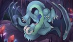 animal_genitalia autofellatio blue_body blue_fur blue_knot blue_penis claws erection feral fur genital_slit genitals green_body green_membrane green_scales horn knot male masturbation membrane_(anatomy) membranous_wings oral oral_masturbation penile penile_masturbation penis scales solo white_claws white_horn wings tiama mythology dragon mythological_creature mythological_scalie scalie hi_res
