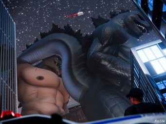 2_horns abdominal_bulge abs aircraft anal anal_penetration anthro anthro_on_anthro anthro_penetrated balls biceps big_balls big_butt big_muscles big_penis black_body black_scales black_skin brown_body brown_fur brown_scales bubble_butt building butt camera city cityscape claws clothing cosmic_background crowd_watching duo dutch_angle erection evening exhibitionism faceless_character faceless_human faceless_male fingers foreskin fur genitals glans glistening glistening_body glistening_butt glistening_scales glistening_skin glowing glowing_eyes group hand_on_belly hand_on_hip happy hat headgear headwear helicopter horn huge_balls huge_butt huge_muscles huge_penis huge_thighs humanoid_genitalia humanoid_penis hyper hyper_balls hyper_genitalia hyper_penis interspecies jacket larger_male larger_sub light logo looking_at_another looking_pleasured looming looming_over macro macro_focus male male/male male_penetrated male_penetrating male_penetrating_male manly moon muscular muscular_anthro muscular_arms muscular_male muscular_thighs night nipples nude nude_macro nude_male on_bottom on_top outside pecs penetration penile penile_penetration penis penis_in_ass pink_glans police police_officer power_bottom public public_nudity retracted_foreskin reverse_cowgirl_position road scales seductive sex sharp_teeth size_difference sky skyscape skyscraper smile spikes star starry_background starry_sky street submissive tail teeth thick_arms thick_penis thick_tail thick_thighs tongue topwear vehicle vein veiny_penis yellow_sclera maulclaw chocoscorner_(modeler) vulgarvictor_(modeler) bethesda_game_studios fallout godzilla_(series) microsoft obsidian_entertainment toho daddyclaw_(vulgarvictor) godzilla deathclaw human kaiju mammal monster reptile scalie 2026 3d_(artwork) 4:3 artist_logo blender_(artwork) colored digital_media_(artwork) hi_res watermark