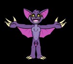 anthro big_ears big_penis claws fangs fur genitals male penis purple_body purple_fur solo teeth wings lord_sarloc pukijr sarloc bat batsloth mammal pilosan sloth xenarthran alpha_channel hi_res