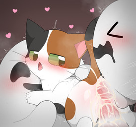 2_tails anal anal_penetration andromorph anthro anus ass_up bestiality bodily_fluids breath butt cum cum_from_ass cum_from_vagina cum_in_ass cum_in_vagina cum_inside erection female female_penetrated feral forced from_behind_position fucked_silly fur genital_fluids genitals green_eyes group group_sex hand_on_back heart_symbol humanoid_genitalia humanoid_genitalia_on_feral intersex interspecies leaking_cum looking_pleasured male male/female multi_tail multicolored_body multicolored_fur nude open_mouth orgasm penetration penile penile_penetration penis penis_in_ass penis_in_vagina plump_labia rape saliva saliva_on_tongue saliva_string seductive sex shaking sweat sweat_on_penis sweaty_butt sweaty_genitalia tail tears teeth tongue tongue_out trembling trio vaginal vaginal_fluids vaginal_penetration vulva white_body leafeon0927 calico_cat domestic_cat felid feline felis ghost mammal spirit absurd_res hi_res