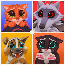 anthro big_eyes black_body black_fur blade brown_body brown_fur female fur grey_body grey_fur group male orange_body orange_fur pawpads paws pleading_eyes pouting sickle smile weapon whiskers wide_eyed saran_kit dreamworks puss_in_boots_(franchise) death_(puss_in_boots) kitty_softpaws perrito_(puss_in_boots) puss_in_boots_(dreamworks) canid canine canis chihuahua domestic_cat domestic_dog felid feline felis mammal toy_dog wolf 1:1 2023 digital_drawing_(artwork) digital_media_(artwork) hi_res