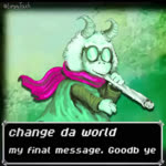 anthro clothed clothing drugs explosion eyewear fur glasses horn humor male marijuana parody scarf shitpost solo sound_effects text text_box white_body white_fur lumpy_touch change_da_world deltarune mario_smoking_weed microsoft microsoft_windows ralsei_smoking_blunt undertale_(series) windows_95 ralsei bovid caprine goat mammal 1:1 2021 animated english_text high_framerate meme short_playtime signature sound webm