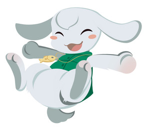 ambiguous_gender anthro cheek_spots clothing eyes_closed featureless_crotch fish_accessory fur green_clothing green_jacket green_topwear hair happy jacket jewelry jumping necklace open_mouth open_smile paws scut_tail short_tail simple_background smile solo tail topwear white_background white_body white_fur white_hair oofmasterxd cave_story toroko lagomorph mammal mimiga 2026 hi_res portrait female_(lore)
