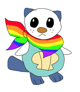 anthro bobtheoshawott jake_the_oshawott lgbt_pride male male/male nude overweight overweight_anthro overweight_male pride_color_bandanna pride_color_flag pride_colors solo lgbt_pride_month nintendo pokemon generation_5_pokemon oshawott pokemon_(species) hi_res