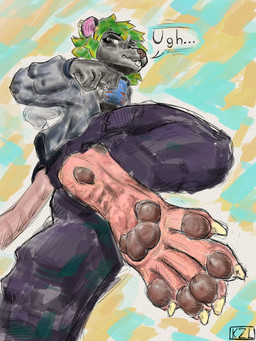 anthro feet foot_focus male pawpads paws solo toepads toes kazal.meow mammal murid murine rat rodent 3:4 absurd_res hi_res