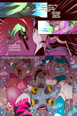 abdominal_bulge anthro balls beak biped blush bodily_fluids clothed clothing crossgender dialogue female female_penetrated feral genitals group heart_eyes heart_symbol horn machine open_mouth penetration penile penile_penetration penis_in_vagina sweat text thick_thighs tongue tongue_out vaginal vaginal_penetration vulva cold-blooded-twilight five_nights_at_freddy's five_nights_at_freddy's:_security_breach friendship_is_magic hasbro my_life_as_a_teenage_robot my_little_pony mythology nickelodeon scottgames steel_wool_studios the_adventures_of_jimmy_neutron:_boy_genius glamrock_chica goddard jenny_wakeman queen_chrysalis_(mlp) twilight_sparkle_(mlp) avian bird canid canine changeling equid equine humanoid mammal mythological_creature mythological_equine robot unicorn 2025 2:3 comic english_text hi_res