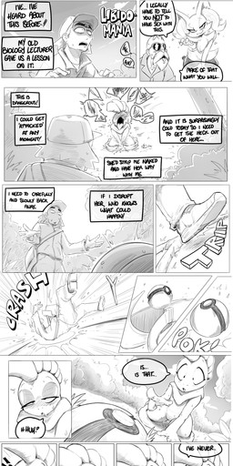 anthro bottomwear clothed clothing detailed_background dialogue genitals looking_pleasured male outside pupils smile speech_bubble text topwear vulva shoutingisfun nintendo pokemon master_roshi braixen generation_6_pokemon human mammal pokemon_(species) absurd_res english_text hi_res monochrome
