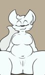 anthro anus belly big_belly big_tail blush blush_lines breasts eyes_closed featureless_breasts female genitals overweight overweight_anthro overweight_female presenting presenting_anus presenting_pussy pussy raised_tail relaxed_expression relaxing sitting solo spread_legs spreading tail conditional_dnp verdantphysician casey_(verdantphysician) arctic_fox canid canine fox mammal true_fox hi_res