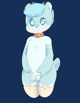 amputee anthro balls bell bell_collar biped blue_body blue_eyes blue_fur blue_hair blue_skin blush clothing collar disability foreskin fur genitals hair half-erect horn humanoid_genitalia humanoid_penis inner_ear_fluff kneeling legwear looking_at_viewer male navel nude penis shota simple_background smile solo standing stockings transparent_background tuft young young_anthro berseepon09 deer_(berseepon09) deer mammal 2015 absurd_res alpha_channel hi_res