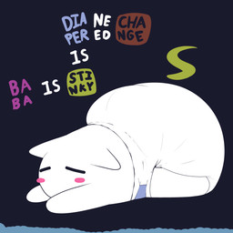 ambiguous_gender clothed clothing diaper diaper_only feces feral soiled soiled_diaper solo topless unclean_diaper used_diaper wearing_diaper andeddo3boo mammal absurd_res digital_media_(artwork) hi_res