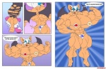 anthro atariboy bat big_breasts big_muscles breasts comic english_text female huge_breasts huge_muscles hyper hyper_muscles mammal muscular muscular_female rouge_the_bat sega sonic_the_hedgehog_(series) tail text