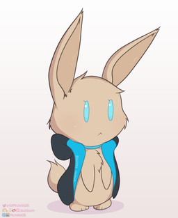 alternate_species chibi clothing female simple_background solo conditional_dnp michelledb arknights hypergryph studio_montagne amiya_(arknights) lagomorph leporid mammal rabbit