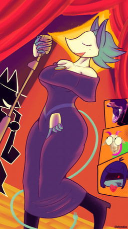 anthro big_breasts blush breasts clothed clothing female floating_hands group hair machine tail thick_thighs lefemdoc deltarune undertale_(series) kris_dreemurr ralsei susie_(deltarune) tasque_manager darkner felid feline mammal robot 4k 9:16 absurd_res digital_media_(artwork) hi_res