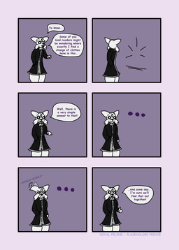 anthro bell bell_collar clothing coat collar dialogue ear_twitch fur male solo text topwear white_body white_fur royal_feline prince_(royal_feline) domestic_cat felid feline felis mammal absurd_res comic english_text hi_res