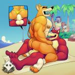2019 3_toes abs activision alolan_exeggutor alolan_form anal anal_penetration anthro anthro_on_anthro anthro_penetrated anthro_penetrating anthro_penetrating_anthro balls bandicoot beach biceps biped butt canid canine canis claws close-up clothed clothing crash_bandicoot crash_bandicoot_(series) crop_top crunch_bandicoot dasyuromorph dingo dingodile duo elfein eyebrows fangs feet footwear from_front_position fur generation_7_pokemon genitals hi_res hybrid legwear looking_pleasured lying male male/male male_penetrated male_penetrating male_penetrating_male mammal marsupial masturbation missionary_position muscular nintendo nipples nude obscured_masturbation on_back on_ground onomatopoeia open_mouth outside pecs penetration penis pokemon pokemon_(species) public regional_form_(pokemon) seaside sex sex_on_the_beach shirt smile socks soles sound_effects teeth text thylacine tiny_tiger toe_claws toeless_footwear toeless_socks toes tongue tongue_out topwear vein veiny_penis voyeur