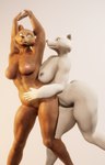 anthro belly big_breasts breasts brown_body brown_fur duo female female/female fur genitals nipples nude pose pussy simple_background standing thick_thighs white_body white_fur wide_hips smokedsoul35 bear brown_bear grizzly_bear mammal polar_bear ursine 3d_(artwork) absurd_res digital_media_(artwork) hi_res