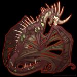 1:1 2011 alpha_channel ambiguous_gender bone deity dragon female_(lore) feral flight_rising glowing glowing_eyes horn membrane_(anatomy) membranous_wings mythological_creature mythological_scalie mythology neondragon open_mouth plaguebringer red_eyes scalie simple_background skull solo spikes spines tail transparent_background undead wings zombie