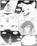 2016 4:5 black_and_white border canid canine canis celia_(s2-freak) comic dialogue duo english_text female feral greyscale hi_res human macro male mammal monochrome s2-freak schwarzpelz text white_border wolf