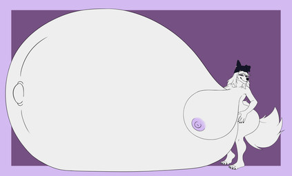 anthro beanie belly big_belly big_breasts black_beanie black_clothing black_hat black_headwear black_nails breasts butt clothing colored_nails female fur hair hand_on_leg hand_on_thigh hat headgear headwear huge_belly huge_breasts hyper hyper_belly hyper_pregnancy nails navel nipples nude pregnant pregnant_anthro pregnant_female simple_background smile solo tail thick_tail thick_thighs tuft white_body wide_hips blojack_(artist) mother_sheoi arctic_wolf canid canine canis mammal wolf absurd_res hi_res