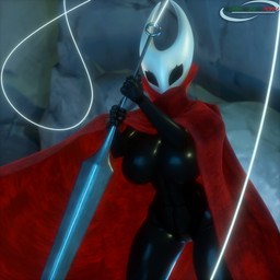 anthro breasts cape cave clothing female grabbing hornet's_needle looking_at_viewer solo weapon marianokun samzan_(modeler) hollow_knight_(franchise) team_cherry hornet_(hollow_knight) arthropod insect 1:1 3d_(artwork) absurd_res blender_(artwork) digital_media_(artwork) hi_res