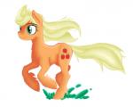 female feral running simple_background solo geomancing jbond third-party_edit friendship_is_magic hasbro my_little_pony applejack_(mlp) earth_pony equid equine horse mammal pony 5:4 digital_media_(artwork) hi_res shaded soft_shading source_request