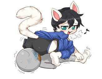 ambiguous_gender anthro asphyxiation bdsm black_clothing black_hair black_underwear blue_blush blue_bottomwear blue_clothing blue_pants blue_shirt blue_topwear blush blush_lines bottomwear bottomwear_down breath bulge butt clothed clothing distressed dominant dominant_anthro dominant_male duo facesitting facial_tuft femboy fluffy fluffy_tail footwear footwear_only forced fur gag gagged glistening glistening_hair green_eyes grey_body grey_skin hair hands_behind_back kemono leg_grab lying male male/ambiguous mostly_nude motion_lines on_back on_ground open_mouth open_smile pants pants_down partially_clothed pink_inner_ear pointy_ears prick_ears raised_tail restrained sadism shaking shirt shota simple_background sitting_on_another smile smothering socks socks_only spiral spiral_eyes submissive submissive_ambiguous submissive_human tail tape tape_gag taped_mouth topwear trembling tuft unconscious underwear white_background white_body white_clothing white_ears white_footwear white_fur white_socks white_tail young young_anthro hanuvo anon domestic_cat felid feline felis human mammal 2021