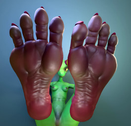 4_toes anthro breasts claws curling_toes feet female foot_fetish foot_focus genitals green_body humanoid_feet looking_at_viewer lying nipples nude on_back plantigrade soles solo toe_claws toes vulva wrinkled_feet wrinkles yellow_sclera kruk scalie 3d_(artwork) 3d_animation animated digital_media_(artwork) loop no_sound short_playtime video