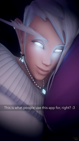 balls becoming_erect big_penis bottomless camera_view clothed clothing crotch_lines erection femboy flashing foreskin genitals glowing glowing_eyes hair humanoid_genitalia humanoid_penis humanoid_pointy_ears jewelry legwear looking_at_viewer male necklace one_eye_closed penis penis_tuck pointy_ears presenting presenting_penis selfie smile solo suddenly_penis text thick_penis thigh_highs white_hair wink colonelyobo blizzard_entertainment snapchat warcraft elf humanoid mammal 3d_(artwork) 3d_animation 9:16 animated digital_media_(artwork) hi_res loop no_sound short_playtime video