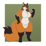 anthro belly belly_expansion belly_overhang bent_arm big_breasts big_butt black_body black_fur breast_expansion breasts butt butt_from_the_front curvy_anthro curvy_figure digitigrade embarrassed expansion eyelashes featureless_breasts featureless_crotch female fit_to_fat fur hair hair_over_eye hand_on_hip long_hair love_handles open_mouth orange_body orange_fur overweight overweight_anthro overweight_female plumping solo thick_arms thick_thighs thigh_expansion voluptuous voluptuous_female weight_gain white_body white_fur wide_hips worried cheeki fuzz_(fuzzmaster98) canid canine fox mammal red_fox true_fox 1:1 hi_res trans_(lore) trans_woman_(lore)