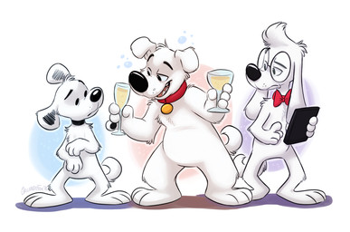 alcohol anthro belly beverage bow_(feature) bow_tie collar drunk eyewear fur glasses group male mostly_nude open_mouth simple_background substance_intoxication white_body white_fur orlandofox cc-by-nc-nd creative_commons family_guy jay_ward_productions mr._peabody_and_sherman peanuts_(comic) brian_griffin mr._peabody snoopy beagle bird_dog canid canine canis domestic_dog hunting_dog labrador mammal retriever scent_hound digital_media_(artwork)