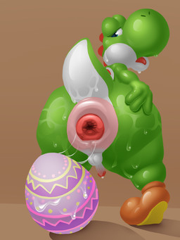 anus balls big_anus bodily_fluids clothing easter_egg egg footwear footwear_only gaping gaping_anus genitals green_body green_skin holidays huge_anus hyper hyper_anus looking_pleasured male mostly_nude penis prolapse shoes shoes_only small_balls small_penis solo sweat tail benign_light conditional_dnp easter mario_bros nintendo yoshi 3:4 hi_res