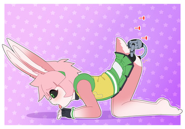 all_fours anal anal_penetration anthro ass_up biped black_sclera bottomwear butt clothed clothing cosplay countershade_butt countershade_face countershade_tail countershading damage_numbers female fingerless_gloves fur gloves green_bottomwear green_clothing green_shirt green_skirt green_topwear hair handwear leg_markings looking_pleasured machine markings multicolored_body no_underwear open_mouth penetration pink_body pink_fur pink_hair plantigrade red_eyes scut_tail shirt short_hair short_tail side_view simple_background skirt socks_(marking) solo tail teeth tongue tongue_out topwear two_tone_body white_body white_countershading white_fur white_markings young young_anthro young_female gi0 cartoon_network powerpuff_girls powerpuff_girls_z buttercup_(powerpuff_girls) izzybunny lagomorph leporid mammal rabbit 2025 hi_res