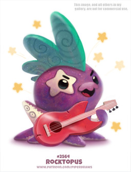 acoustic_guitar ambiguous_gender beady_eyes black_eyes guitar humor markings musical_instrument open_mouth plucked_string_instrument pun simple_background solo star star_(marking) string_instrument tentacles text visual_pun white_background piper_thibodeau aquatic cephalopod coleoid mollusk octopodiform octopus digital_media_(artwork) digital_painting_(artwork) english_text painting_(artwork) url