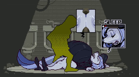 ambience anthro areola bathroom bathroom_sex big_breasts blue_body blue_fur blue_tail breast_play breasts clothing duo female footwear forced fur gameplay_mechanics high_heels huge_breasts hyper hyper_breasts male male/female questionable_consent sex shoes sleep_molestation sleep_sex sleeping snoring tail teeth titfuck titfuck_under_clothes tongue under_clothes urinal submarine_screw third-party_edit canid canine mammal 2025 animated digital_media_(artwork) pixel_(artwork) pixel_animation short_playtime sound sound_edit webm