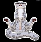 blep female feral legs_up looking_at_viewer pawpads sitting solo spread_legs spreading tail tongue tongue_out digitoxici meela_(digitoxici) felid mammal pantherine snow_leopard alpha_channel hi_res