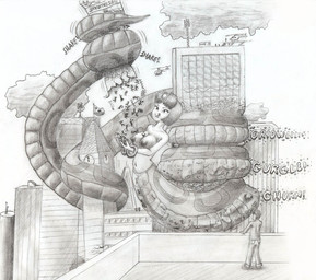 after_vore apode big_breasts breasts building female group legless macro male nipples nude nude_female outside serpentine simple_background split_form vore white_background frakass ragnarok_online isis_(ragnarok_online) draconcopode human lamia mammal reptile scalie snake 2009